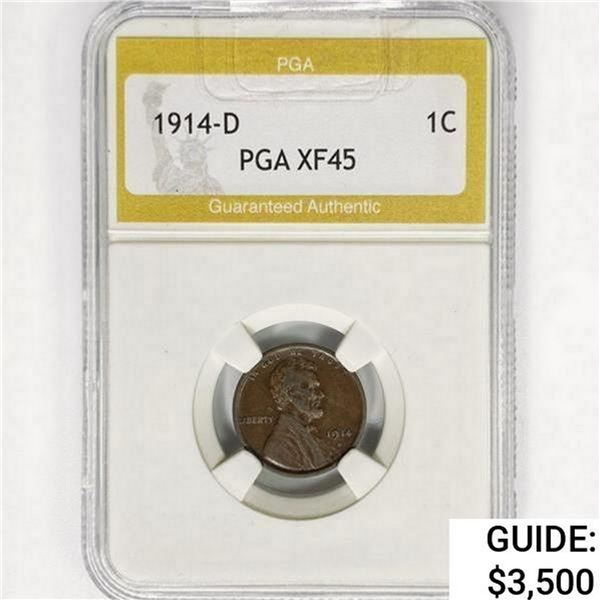 1914-D Wheat Cent PGA XF45
