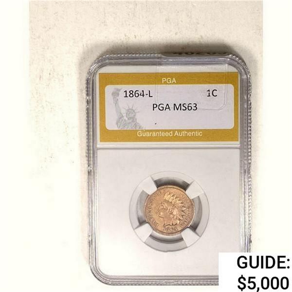 1864-L Indian Head Cent PGA MS63