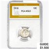 1918-D Mercury Silver Dime PGA MS63