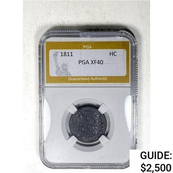 1811 Classic Head Half Cent PGA XF40