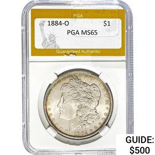 1884-O Morgan Silver Dollar PGA MS65