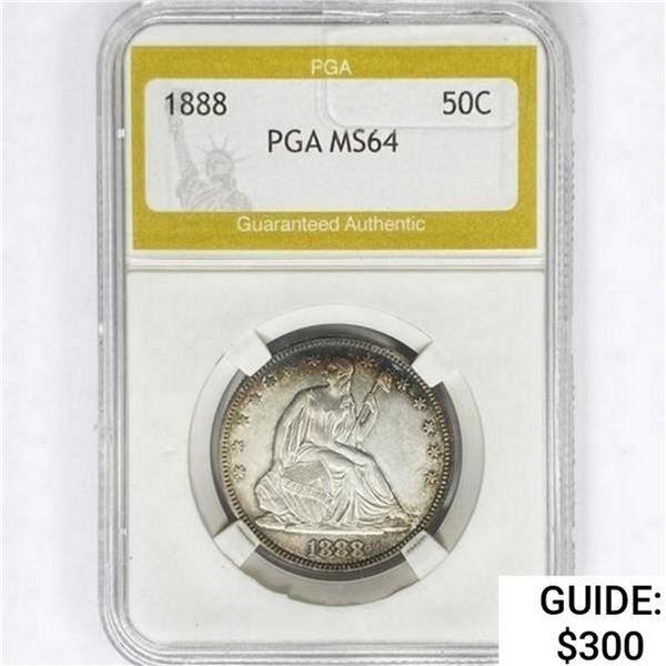 1888 Seated Liberty Half Dollar PGA MS64