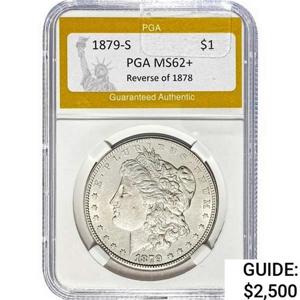 1879-S REV. 78 Morgan Silver Dollar PGA MS62+