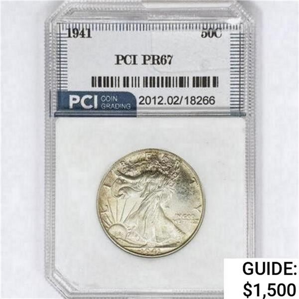 1941 Walking Liberty Half Dollar PCI PR67
