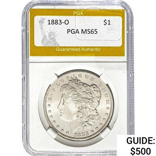 1883-O Morgan Silver Dollar PGA MS65