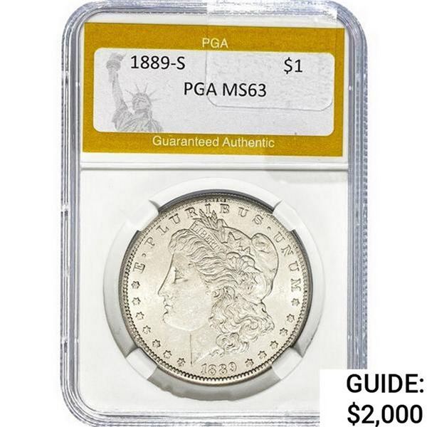 1889-S Morgan Silver Dollar PGA MS63