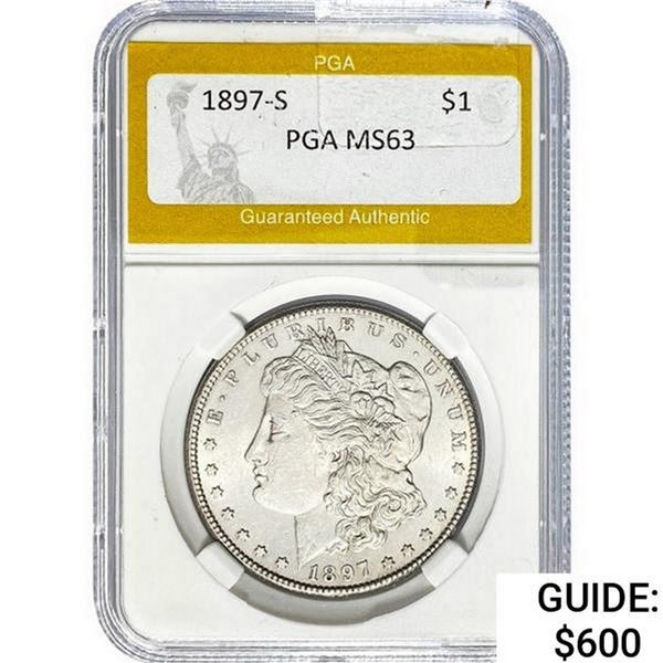 1897-S Morgan Silver Dollar PGA MS63