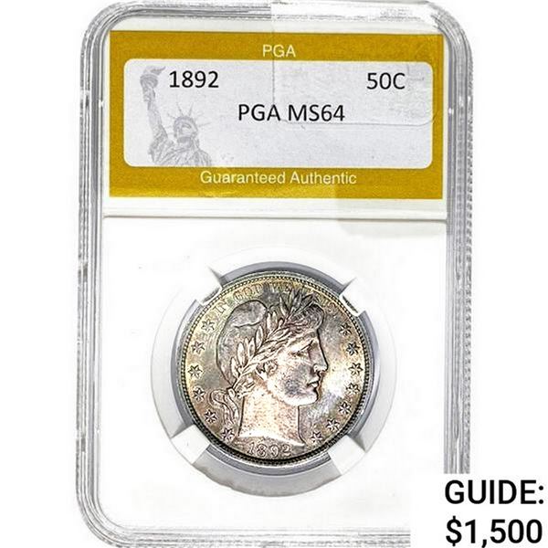 1892 Barber Half Dollar PGA MS64