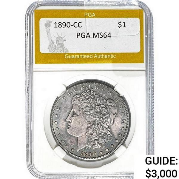 1890-CC Morgan Silver Dollar PGA MS64