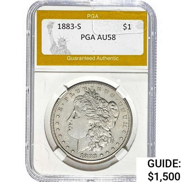 1883-S Morgan Silver Dollar PGA AU58