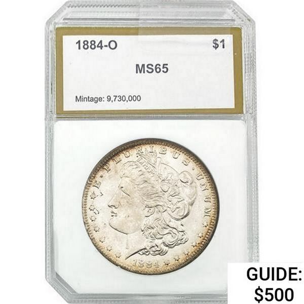 1884-O Morgan Silver Dollar PGA MS65