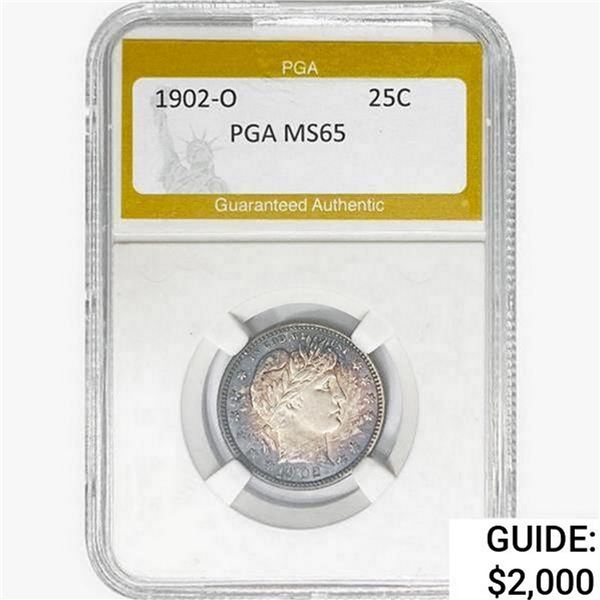 1902-O Barber Quarter PGA MS65