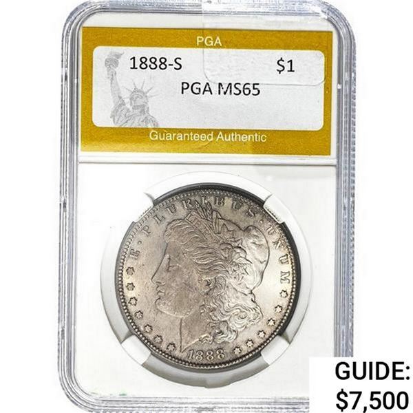 1888-S Morgan Silver Dollar PGA MS65