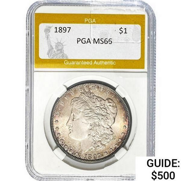 1897 Morgan Silver Dollar PGA MS65