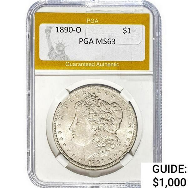 1890-O Morgan Silver Dollar PGA MS63