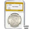 Image 1 : 1926 Silver Peace Dollar PGA MS64
