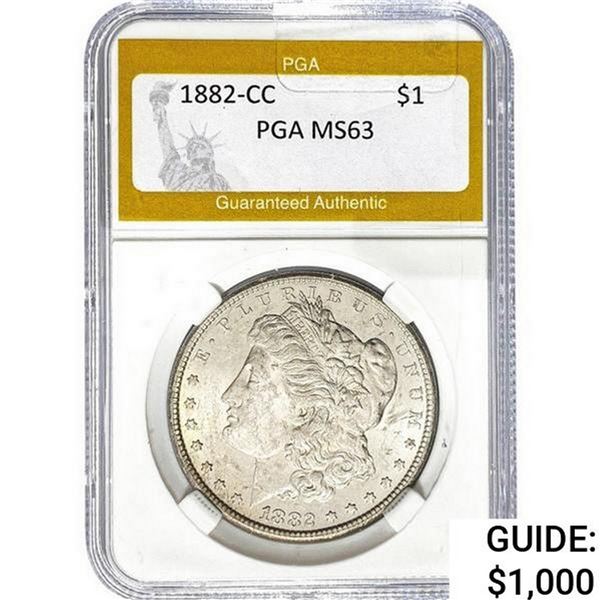 1882-CC Morgan Silver Dollar PGA MS63