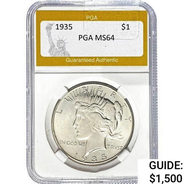 1935 Silver Peace Dollar PGA MS64