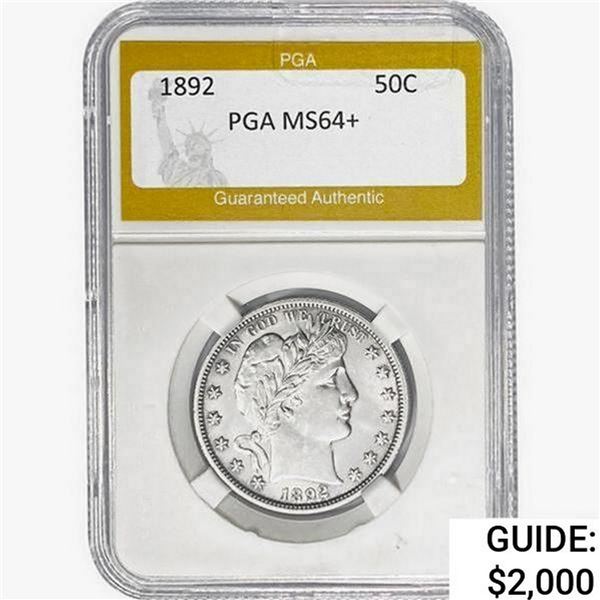 1892 Barber Half Dollar PGA MS64+