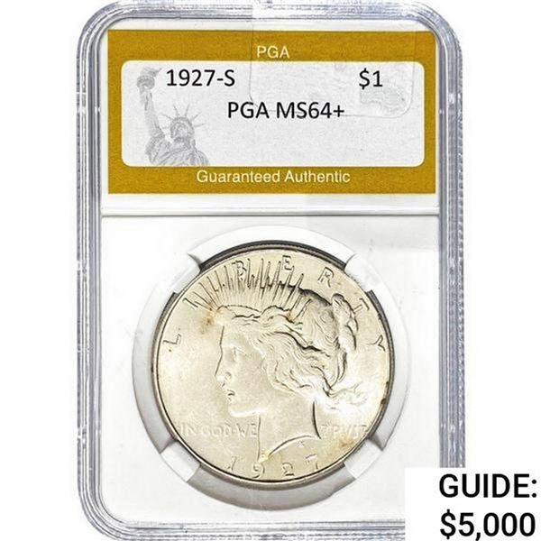 1927-S Silver Peace Dollar PGA MS64+