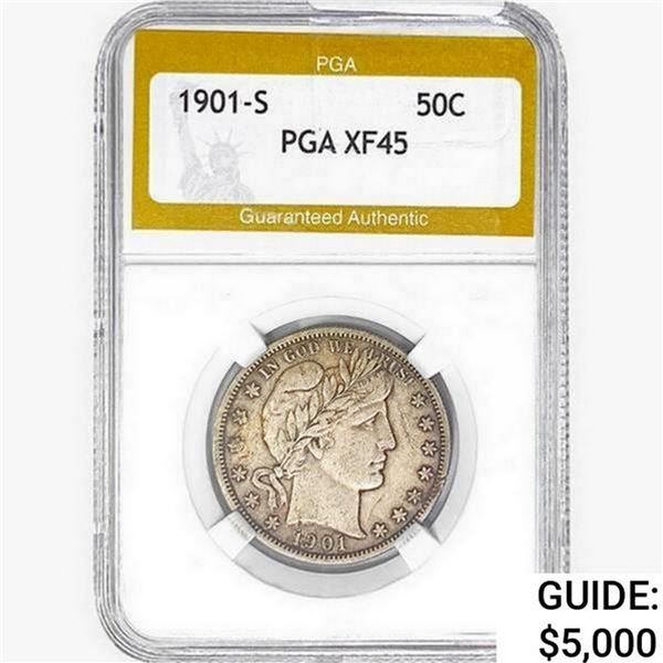 1901-S Barber Half Dollar PGA XF45