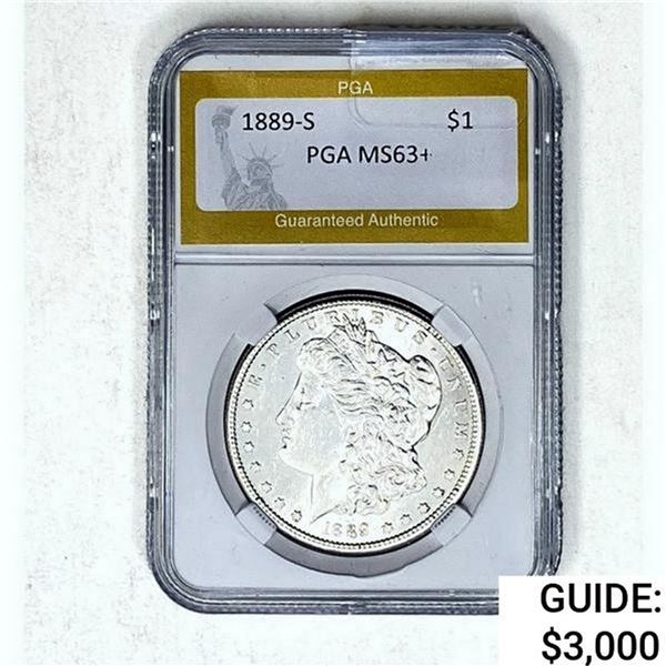 1889-S Morgan Silver Dollar PGA MS63+