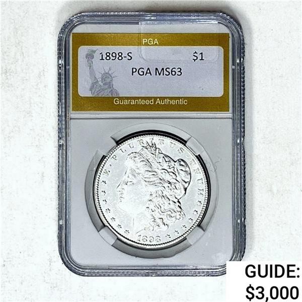 1898-S Morgan Silver Dollar PGA MS63