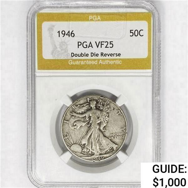 1946 Walking Liberty Half Dollar PGA VF25 DDR