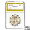 Image 1 : 1938-D Walking Liberty Half Dollar PGA MS64