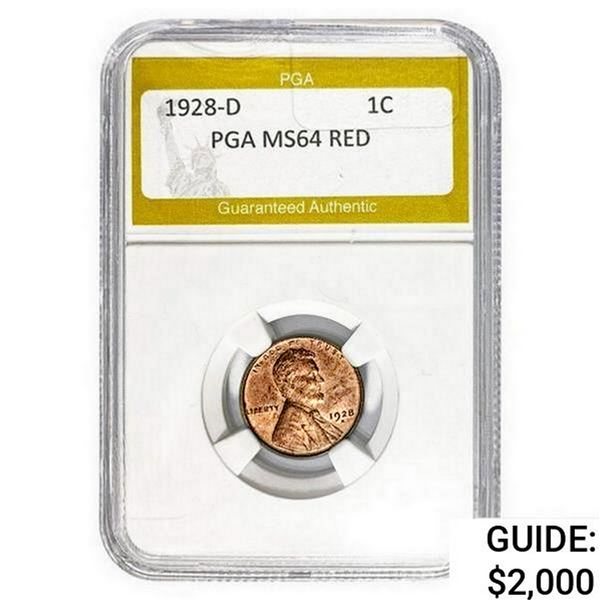 1928-D Wheat Cent PGA MS64 Red