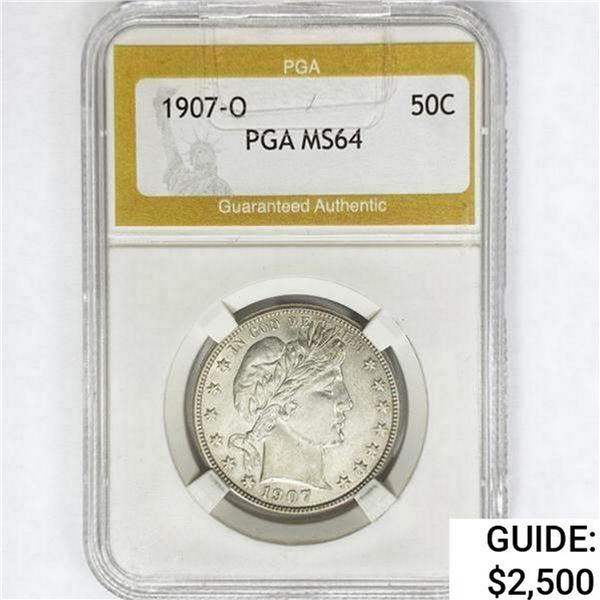1907-O Barber Half Dollar PGA MS64