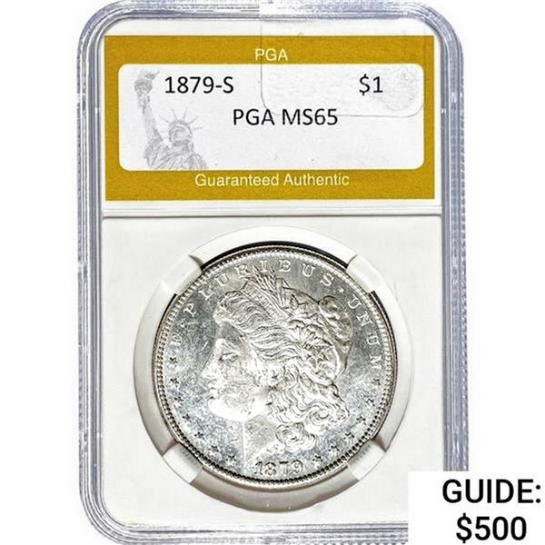 1879-S Morgan Silver Dollar PGA MS65