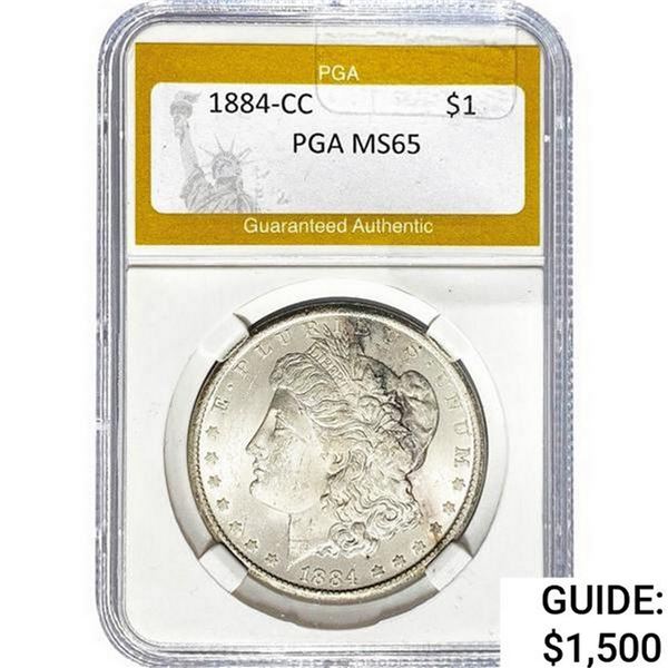 1884-CC Morgan Silver Dollar PGA MS65