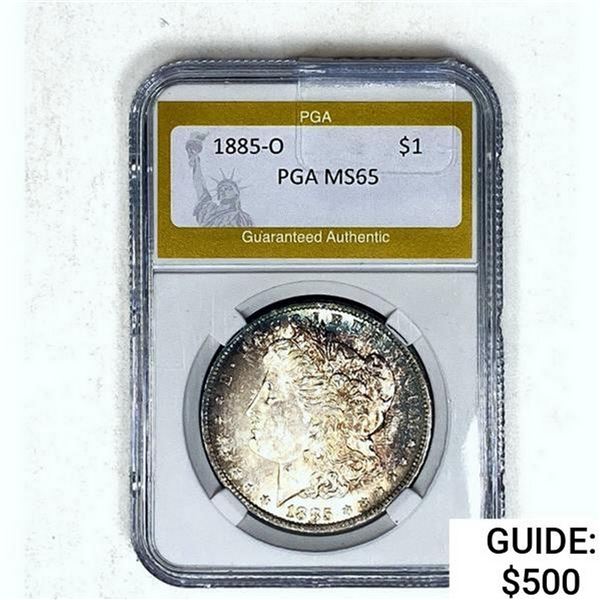 1885-O Morgan Silver Dollar PGA MS65