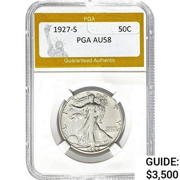 1927-S Walking Liberty Half Dollar PGA AU58