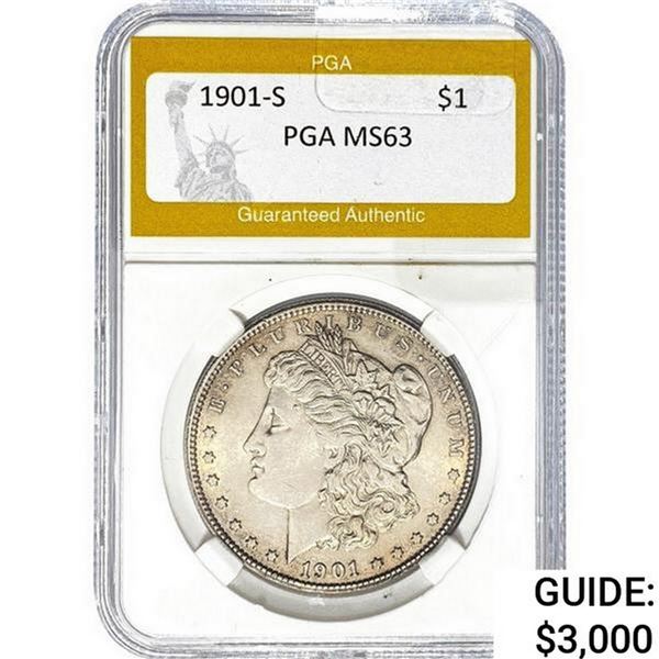 1901-S Morgan Silver Dollar PGA MS63