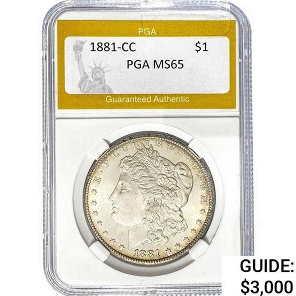 1881-CC Morgan Silver Dollar PGA MS65