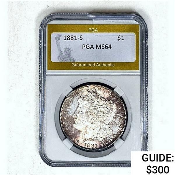1881-S Morgan Silver Dollar PGA MS64