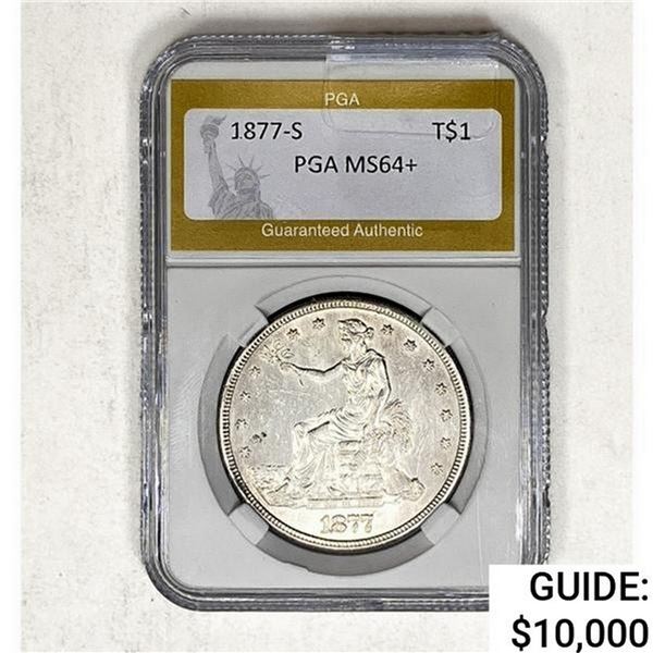 1877-S Silver Trade Dollar PGA MS64+