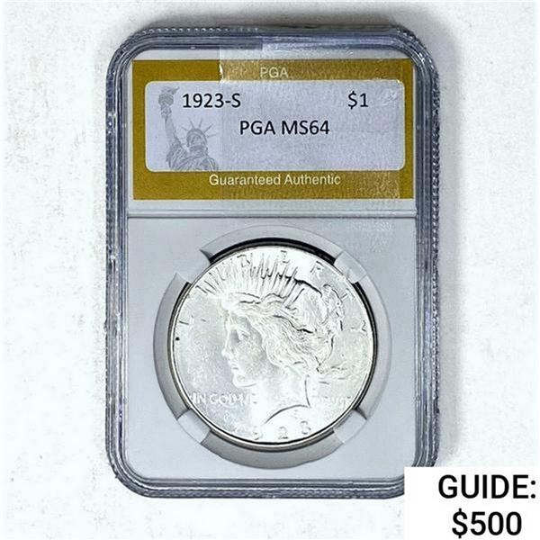 1923-S Silver Peace Dollar PGA MS64