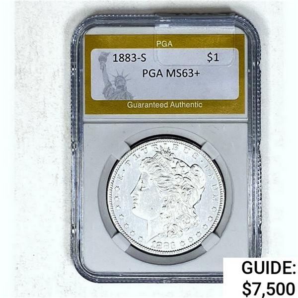 1883-S Morgan Silver Dollar PGA MS63+
