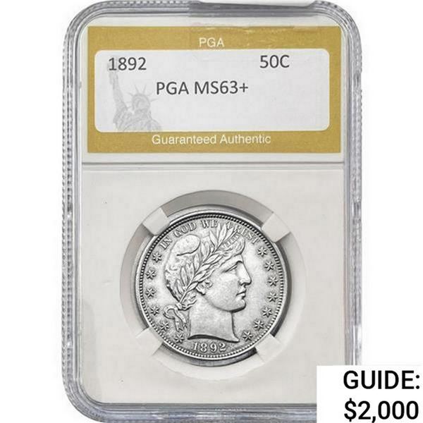 1892 Barber Half Dollar PGA MS63+