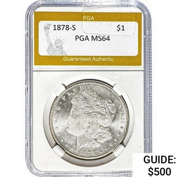 1878-S Morgan Silver Dollar PGA MS64