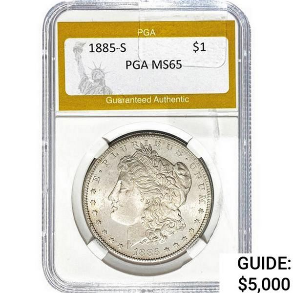 1885-S Morgan Silver Dollar PGA MS65