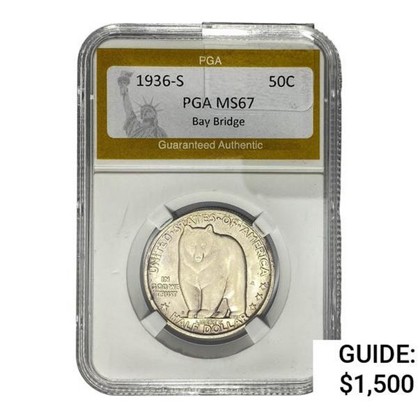 1936-S Bay Bridge Half Dollar PGA MS67