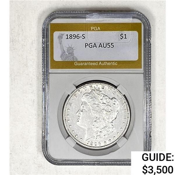 1896-S Morgan Silver Dollar PGA AU55