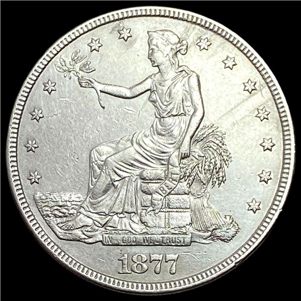 1877 Silver Trade Dollar ABOUT UNCIRCULATED