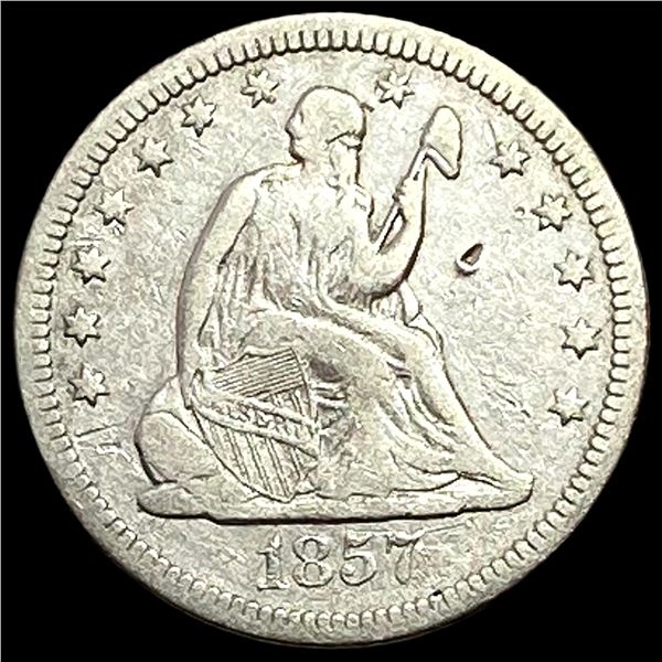 1857-O Seated Liberty Quarter Dollar NEARLY UNC