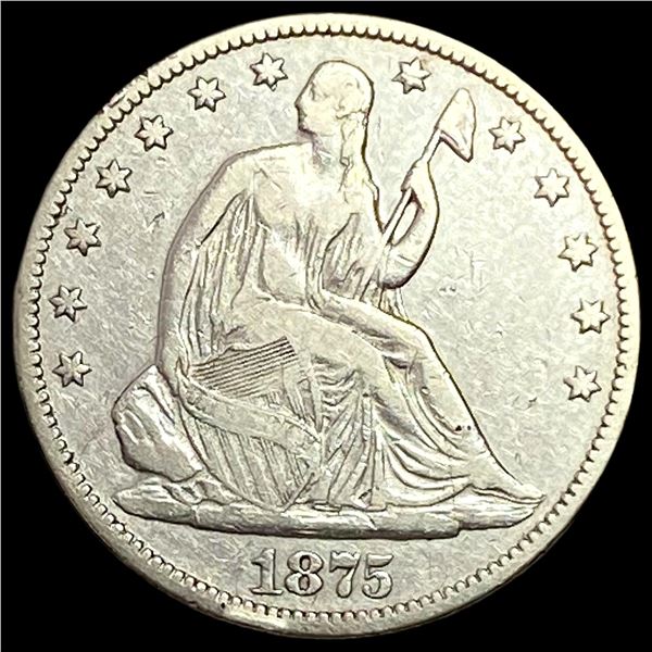 1875 Seated Liberty Half Dollar LIGHTLY CIRCULATED