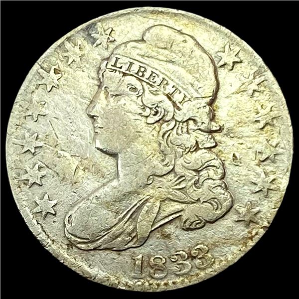 1833 Capped Bust Half Dollar LIGHTLY CIRCULATED